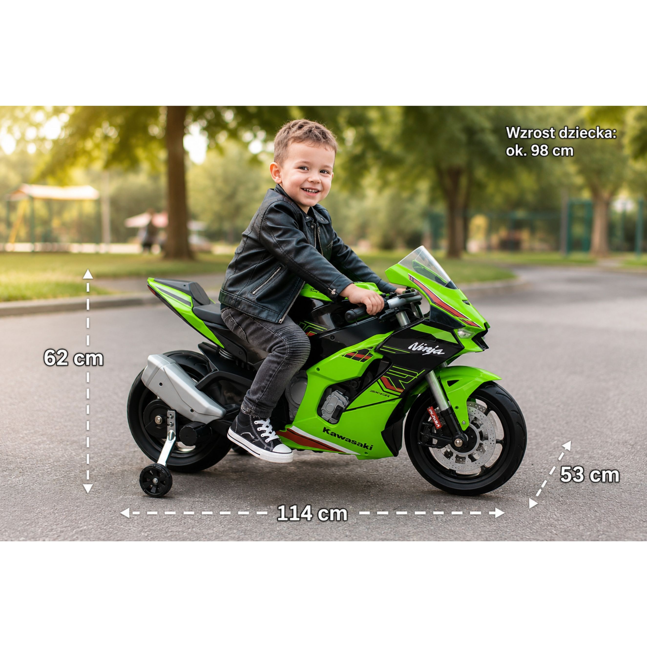 INJUSA Elektrická motorka Kawasaki Ninja 12V | TimiToys.sk